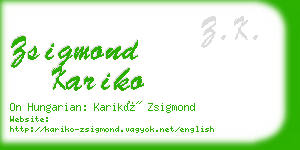 zsigmond kariko business card